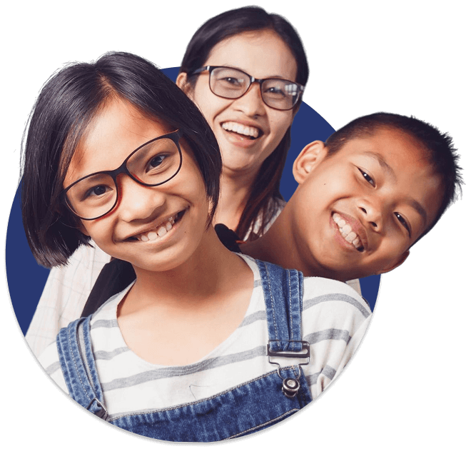 Happy family preparing for disaster